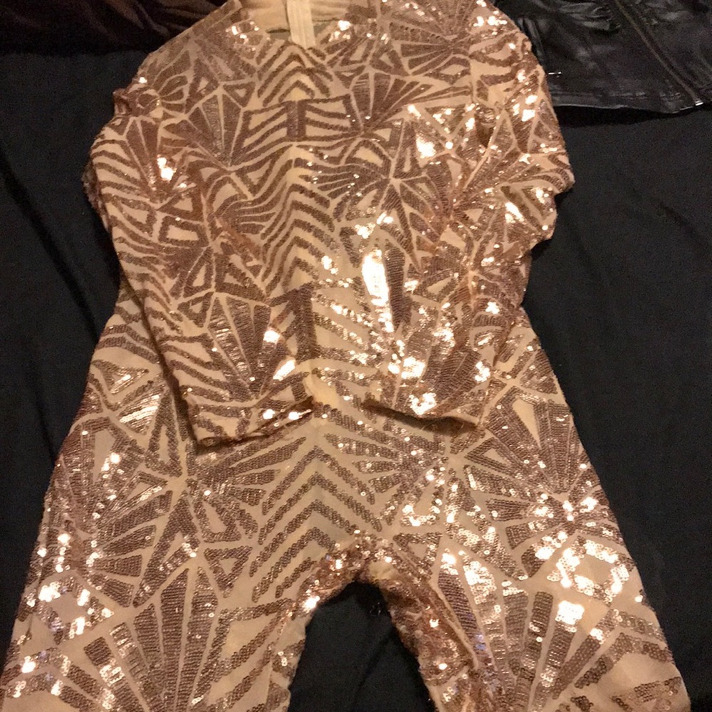 Rose Gold Sequined All In One. Large In Size